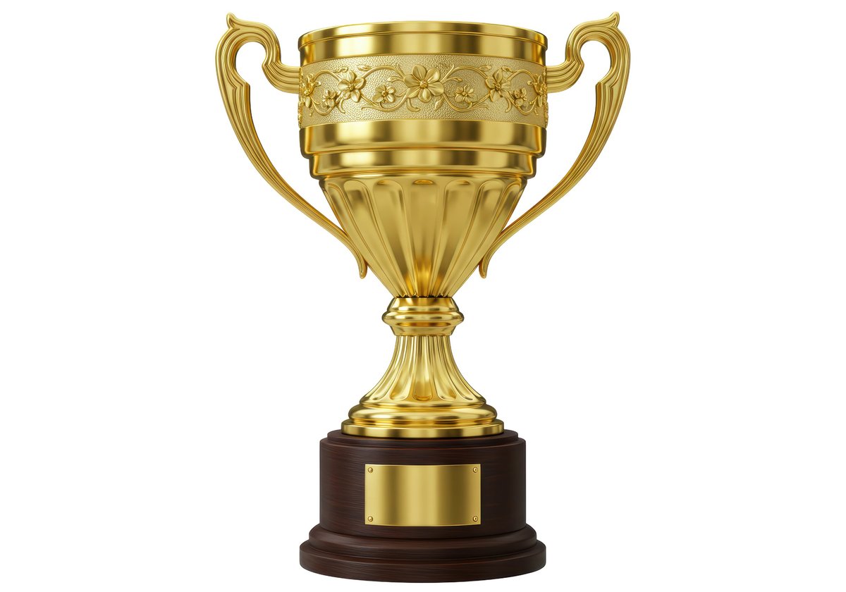 Golden trophy symbolizing sports achievement and victory