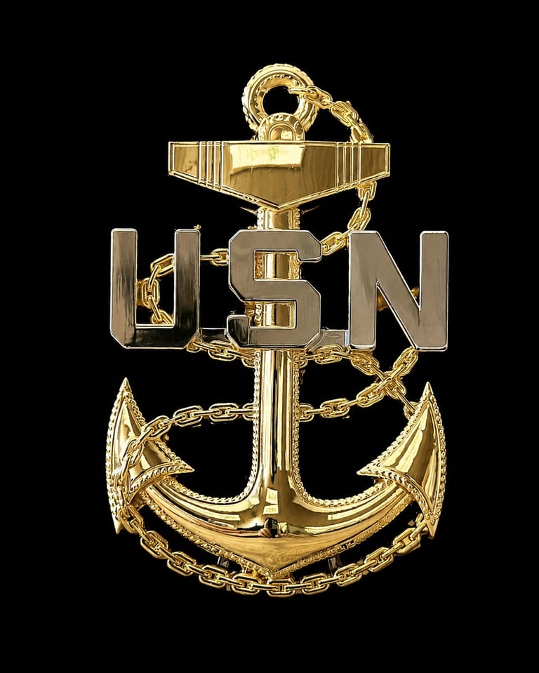 Custom shape navy challenge coin
